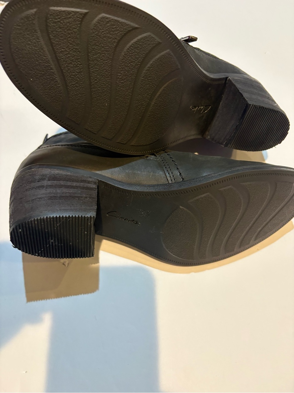 Clarks Black Leather Ankle Booties - Picture 9 of 9